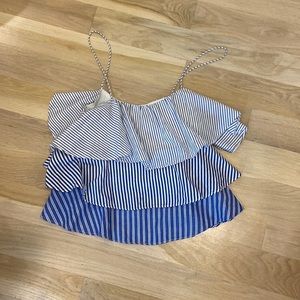 Blue and White Striped Tank Top